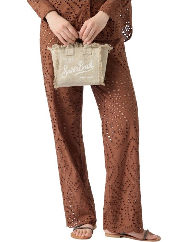 Mini Vanity Bag In Beige Linen 11