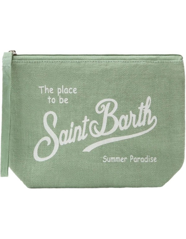 Aline Clutch Bag In Linen 53 Sage