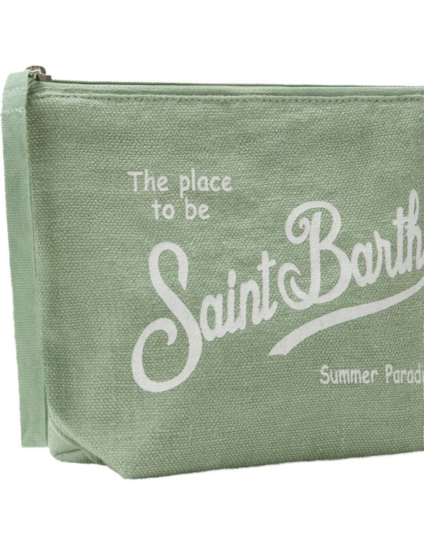 Aline Clutch Bag In Linen 53 Sage
