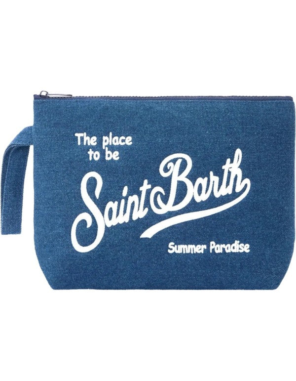 Aline Large Denim Clutch