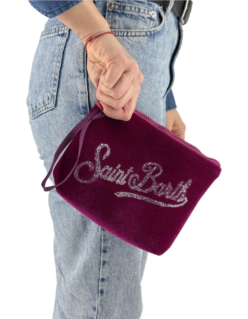 Aline Velvet 79 Strass clutch bag