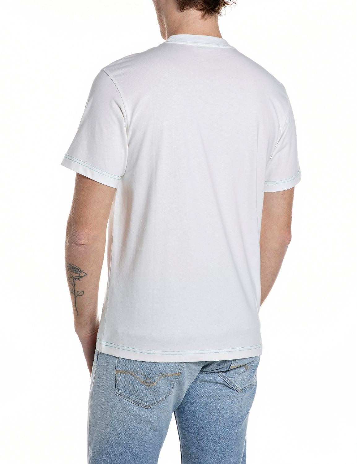 T-shirt Uomo Bianca Cotone Stampa Ice Cream Replay