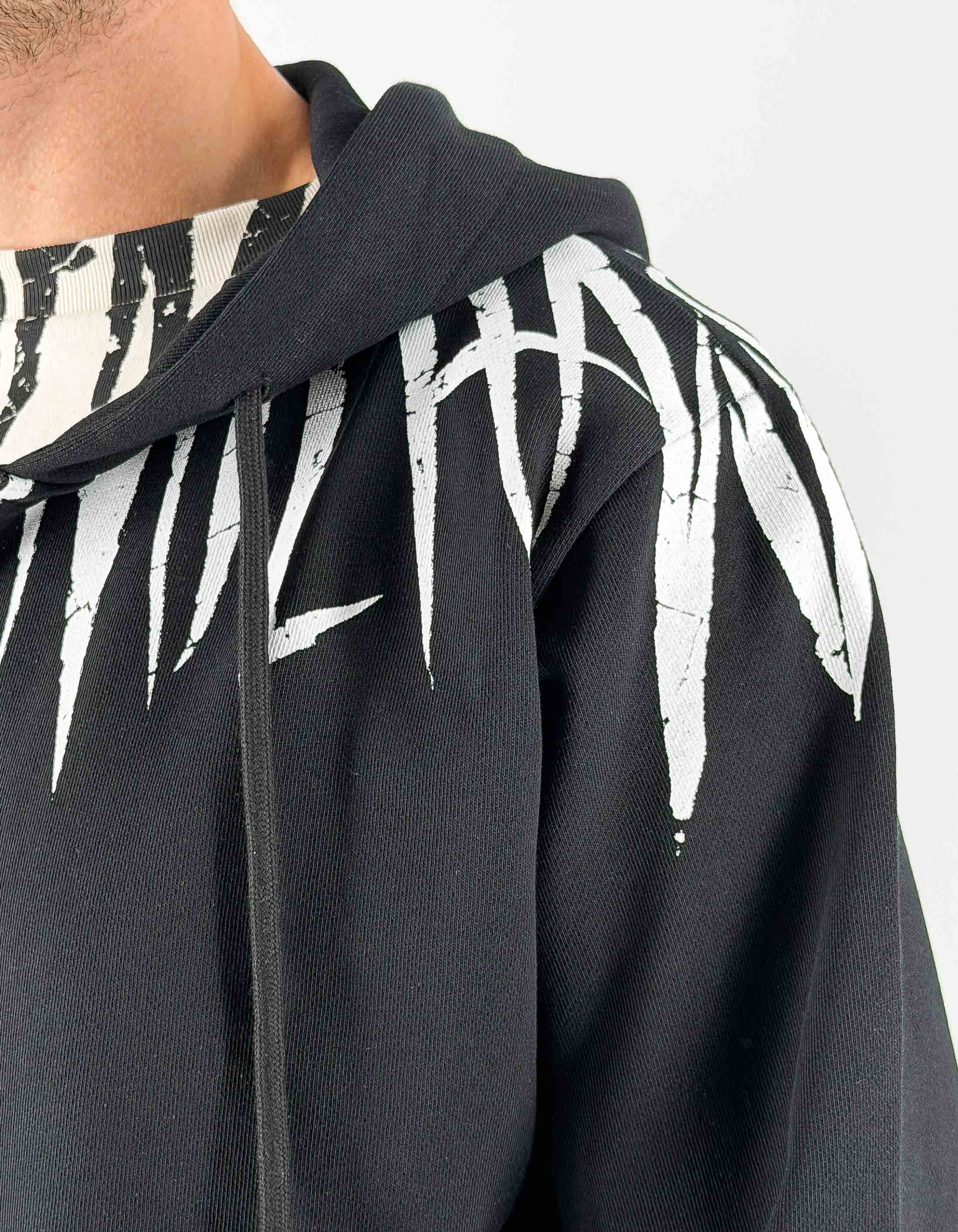 Felpa Full Zip Con Cappuccio Logo White Wings