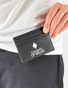 Portacarte Nero Logo Bianco