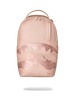 Zaino DevidLabel Sprayground Rose Ghost Drip color rosa metallizzato con iconico design a bocca di squalo