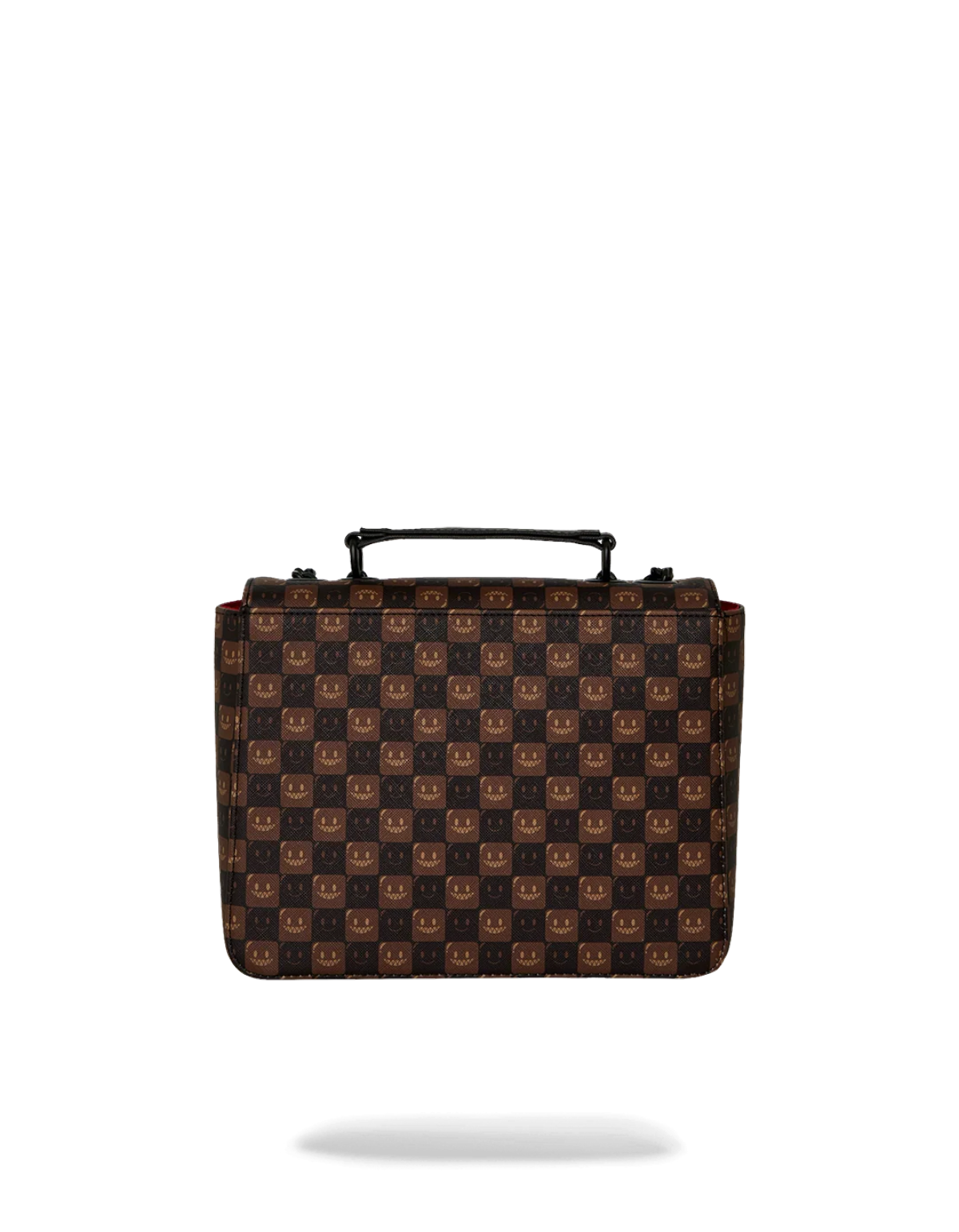 Borsa a mano DevidLabel Sharks In Paris Wtf Bubble con motivo a scacchi marrone e dettagli strutturati