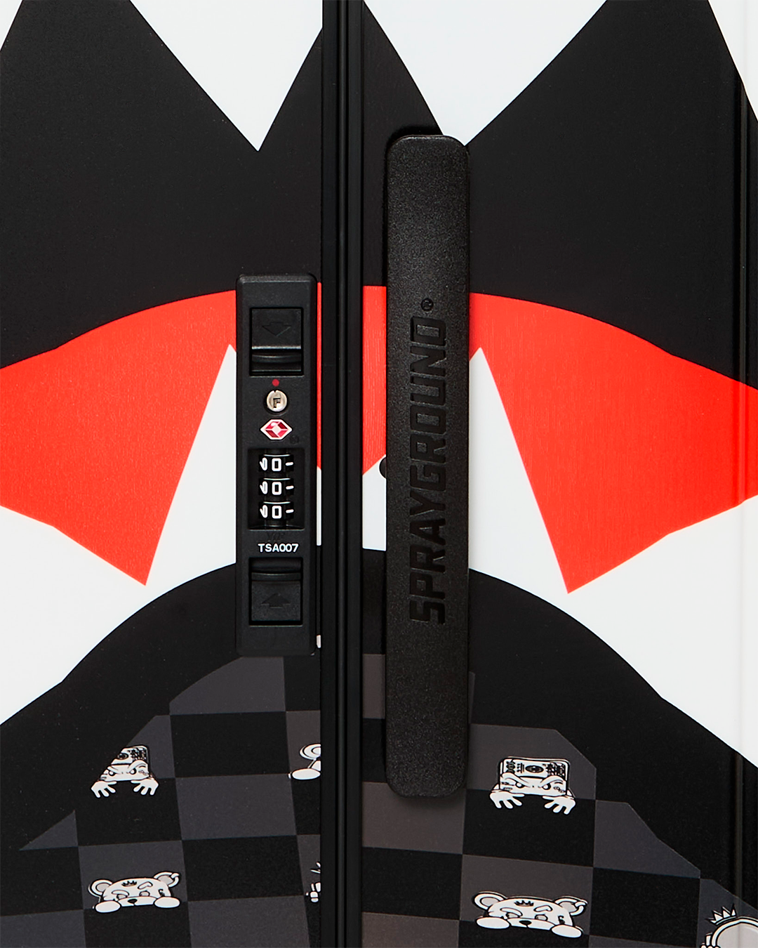 Gray Peeking Character Sketch Large Hard Luggage