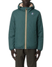 Modello indossa giacca K-Way Le Vrai 4.0 Claude Orsetto verde scuro con interno in pile, brand DevidLabel