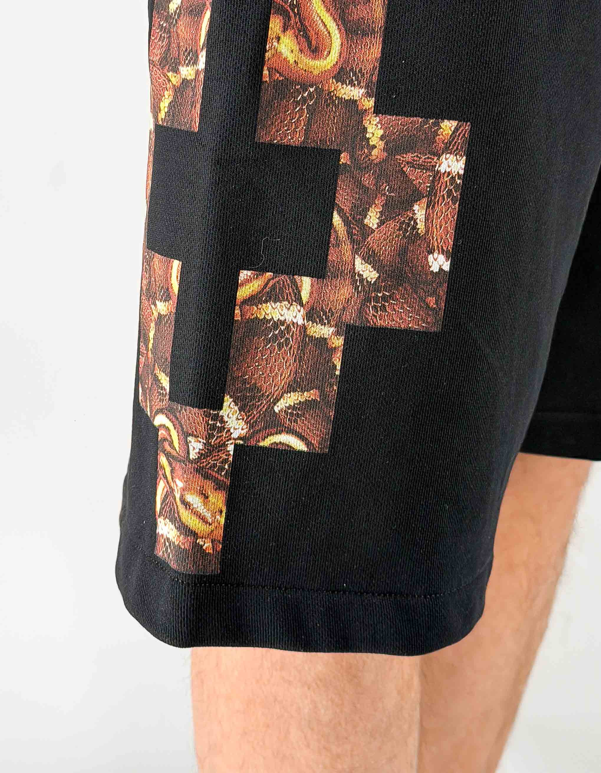 Bermuda In Felpa Logo Snake Nero