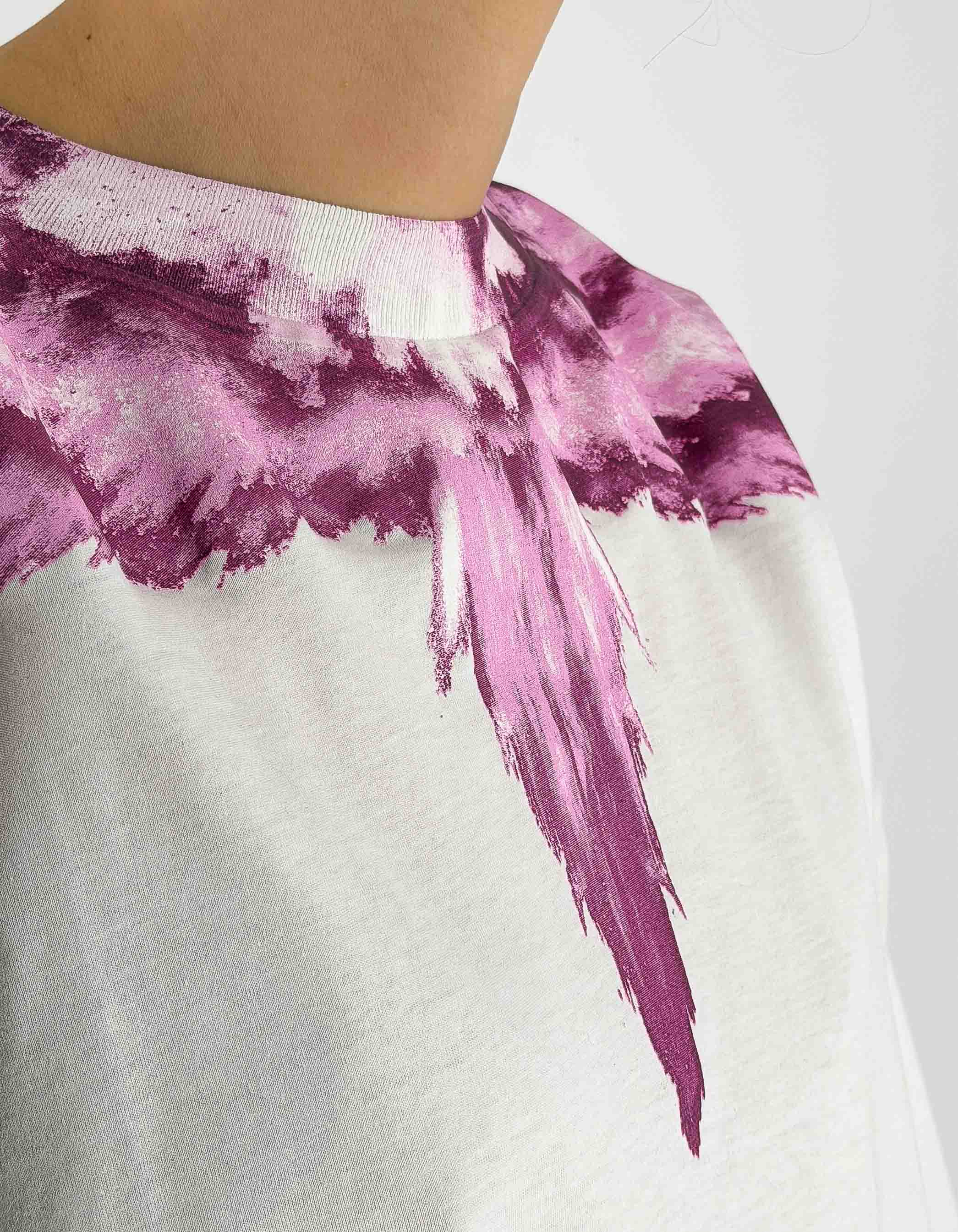 Abito Donna In Jersey Bianco Wings Pink Explosion