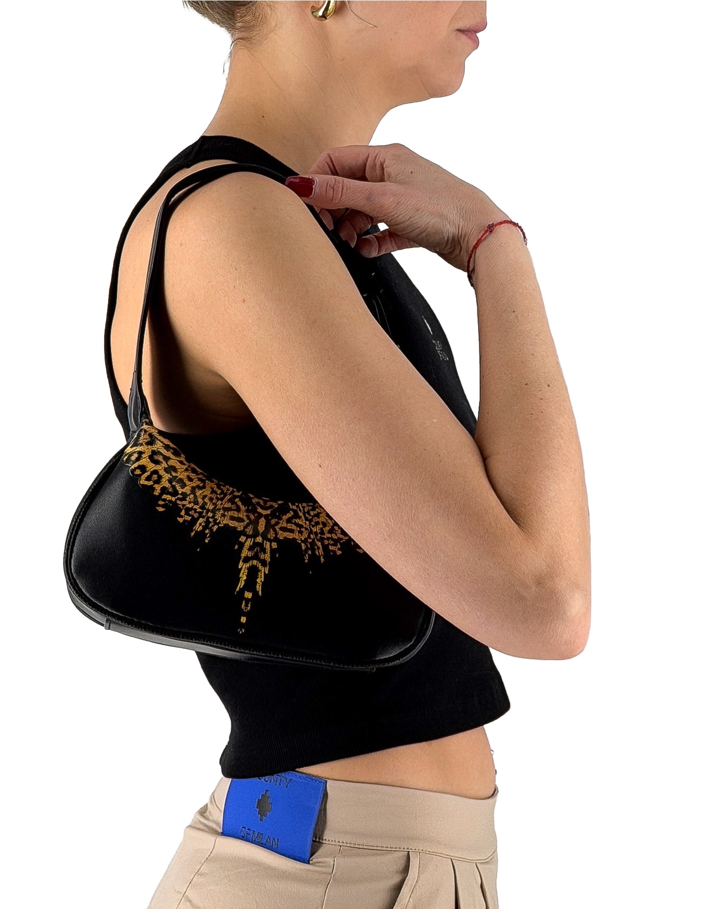 Mini Shoulder Bag Black / Leopard Wings