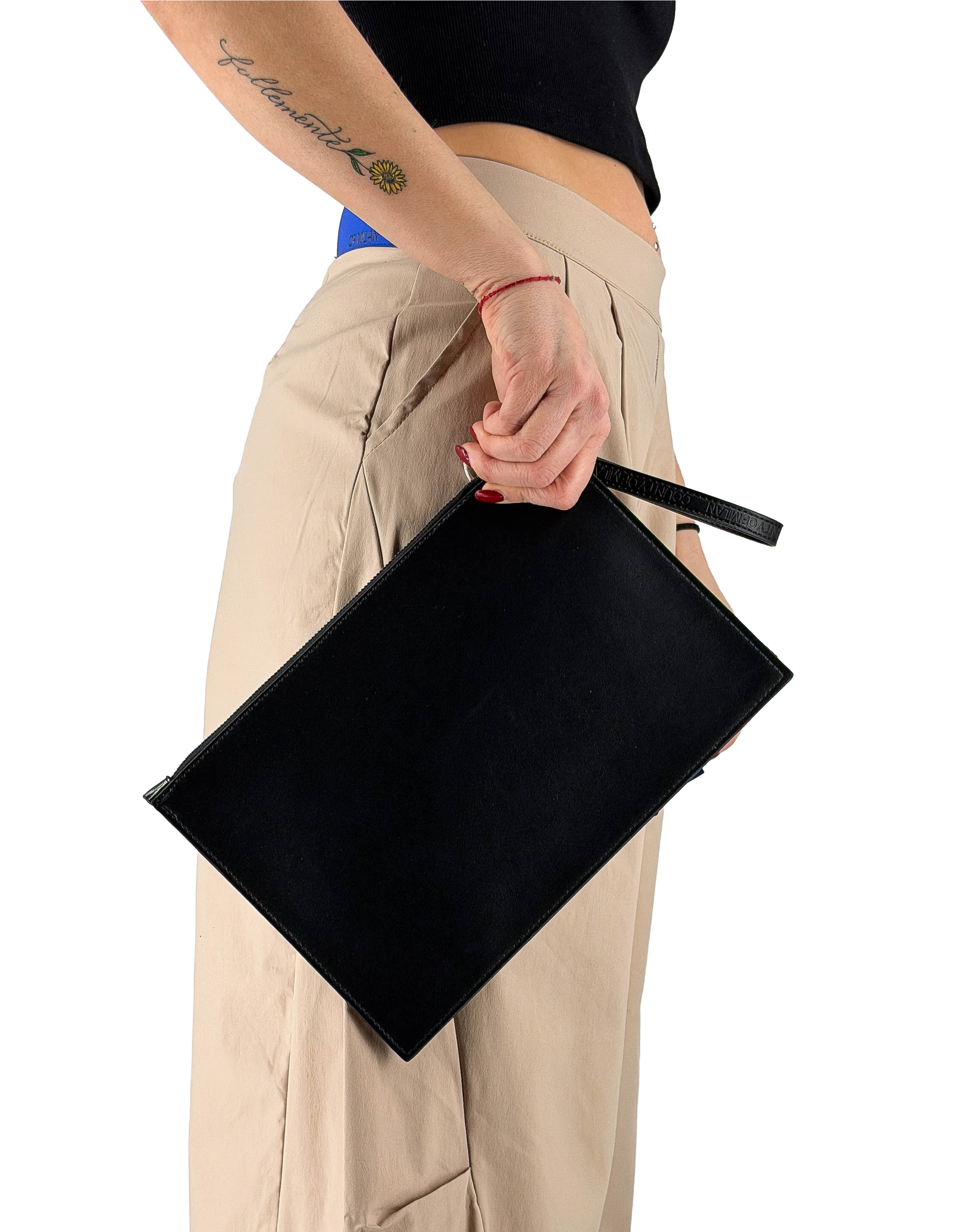 Black / Yellow Wings Clutch Bag