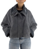 Giubbotto Ogee Dusty Blu Montereggi, vista frontale indossata