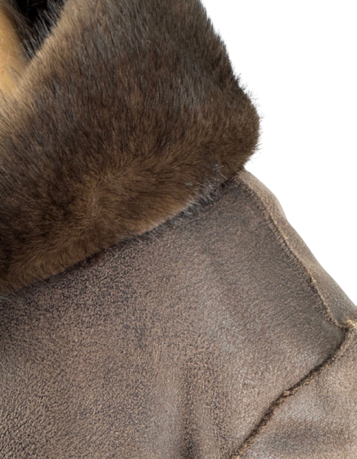 Giacca Audrey Dark Brown Montereggi, dettaglio collo e texture