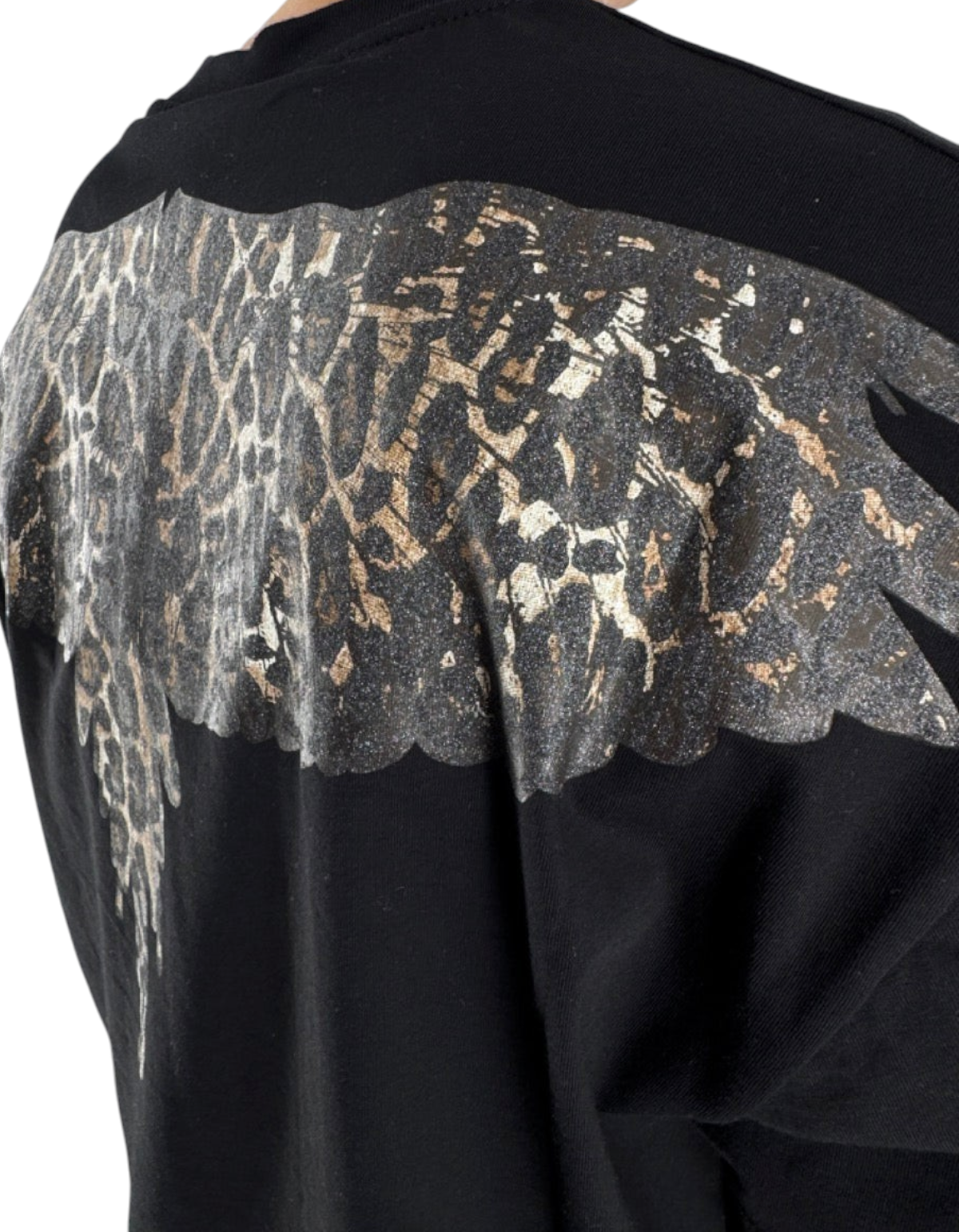Maglia DevidLabel Marcelo Burlon - County Of Milan in jersey nero con stampa grafica sulle spalle