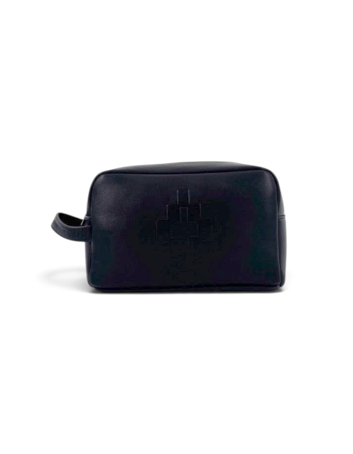 Beauty case unisex DevidLabel Marcelo Burlon - County Of Milan in pelle nera con finitura smooth e logo impresso