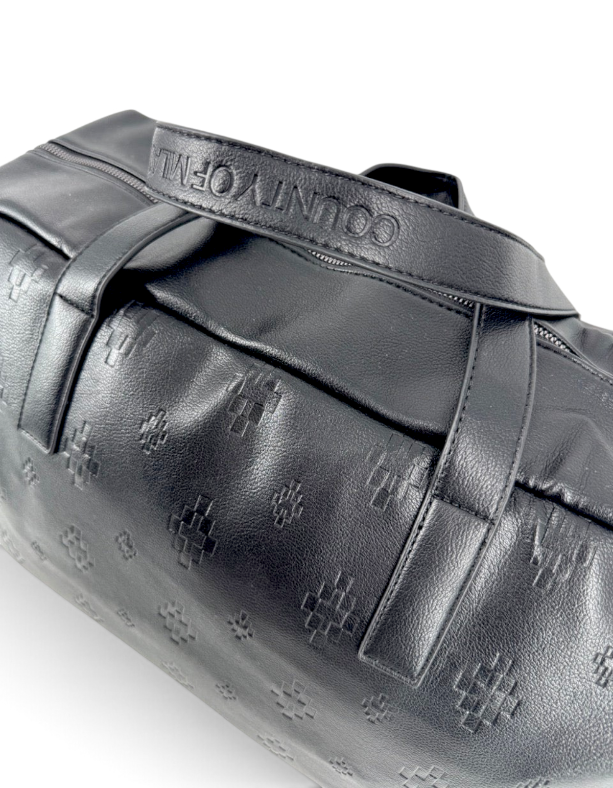 Borsone da viaggio DevidLabel Marcelo Burlon - County Of Milan nero con finitura textured e logo impresso