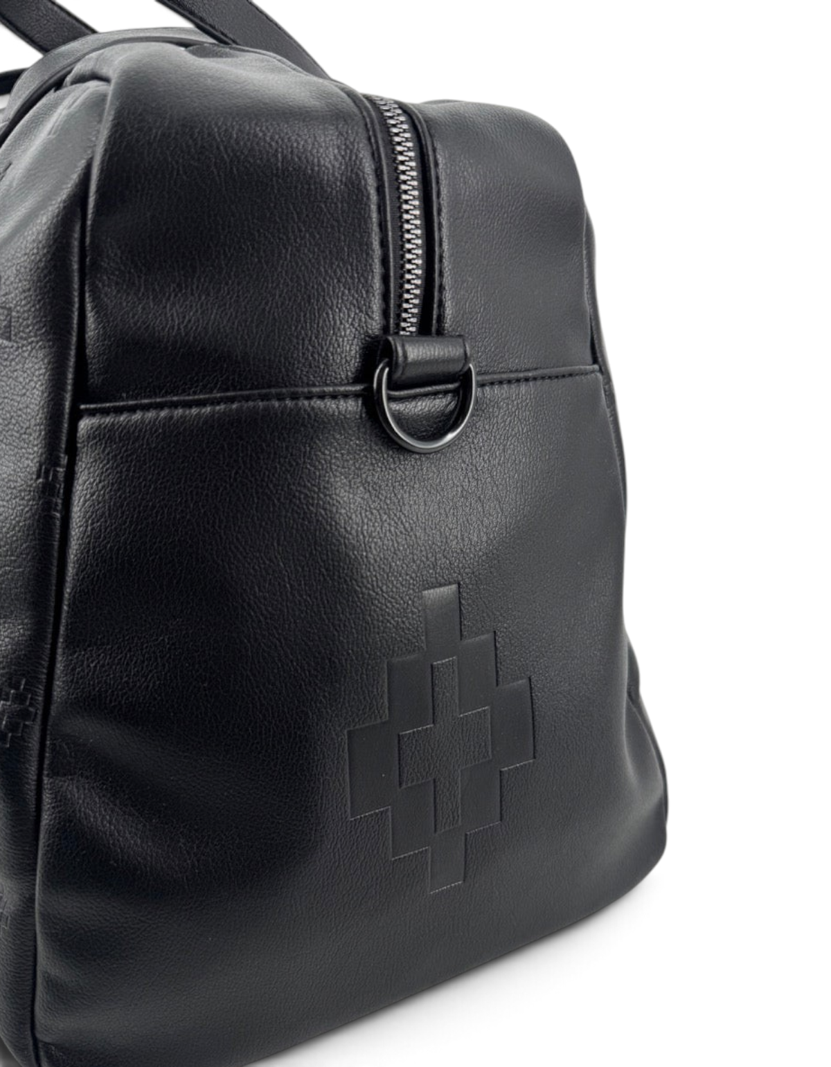 Borsone da viaggio DevidLabel Marcelo Burlon - County Of Milan nero con finitura textured e logo a croce in rilievo