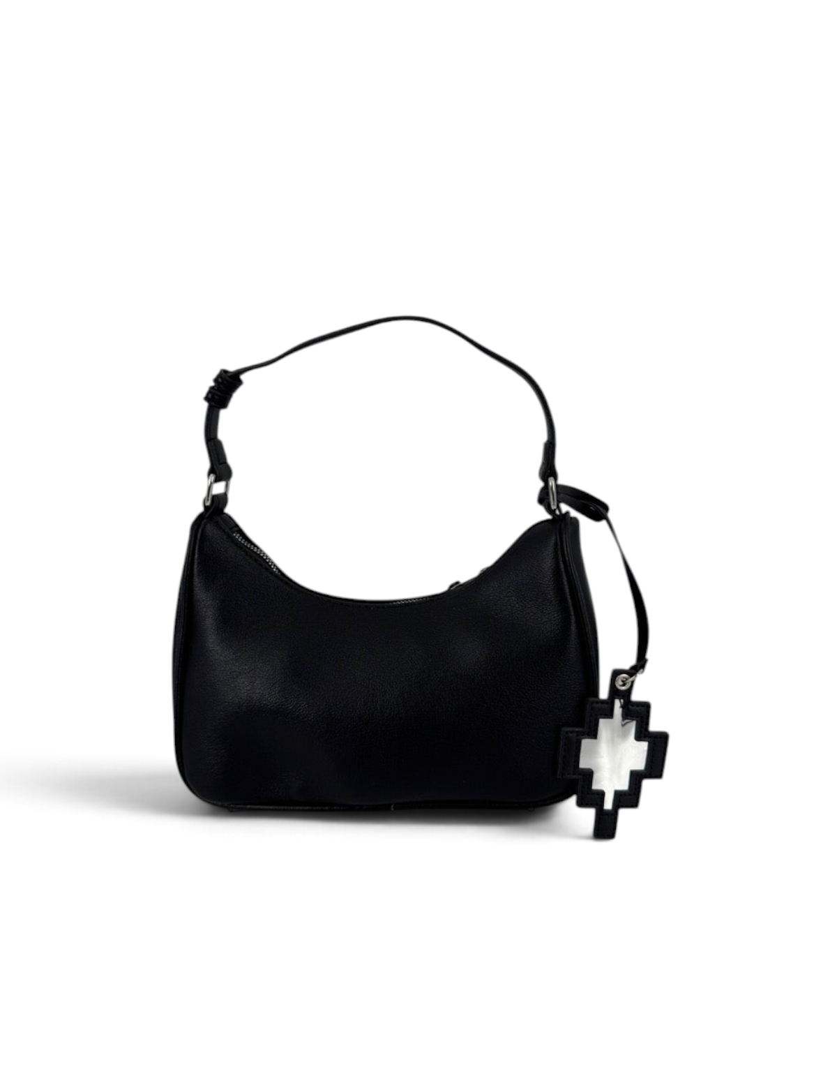 Mini borsa a tracolla DevidLabel Marcelo Burlon - County Of Milan in pelle nera con ciondolo a croce distintivo