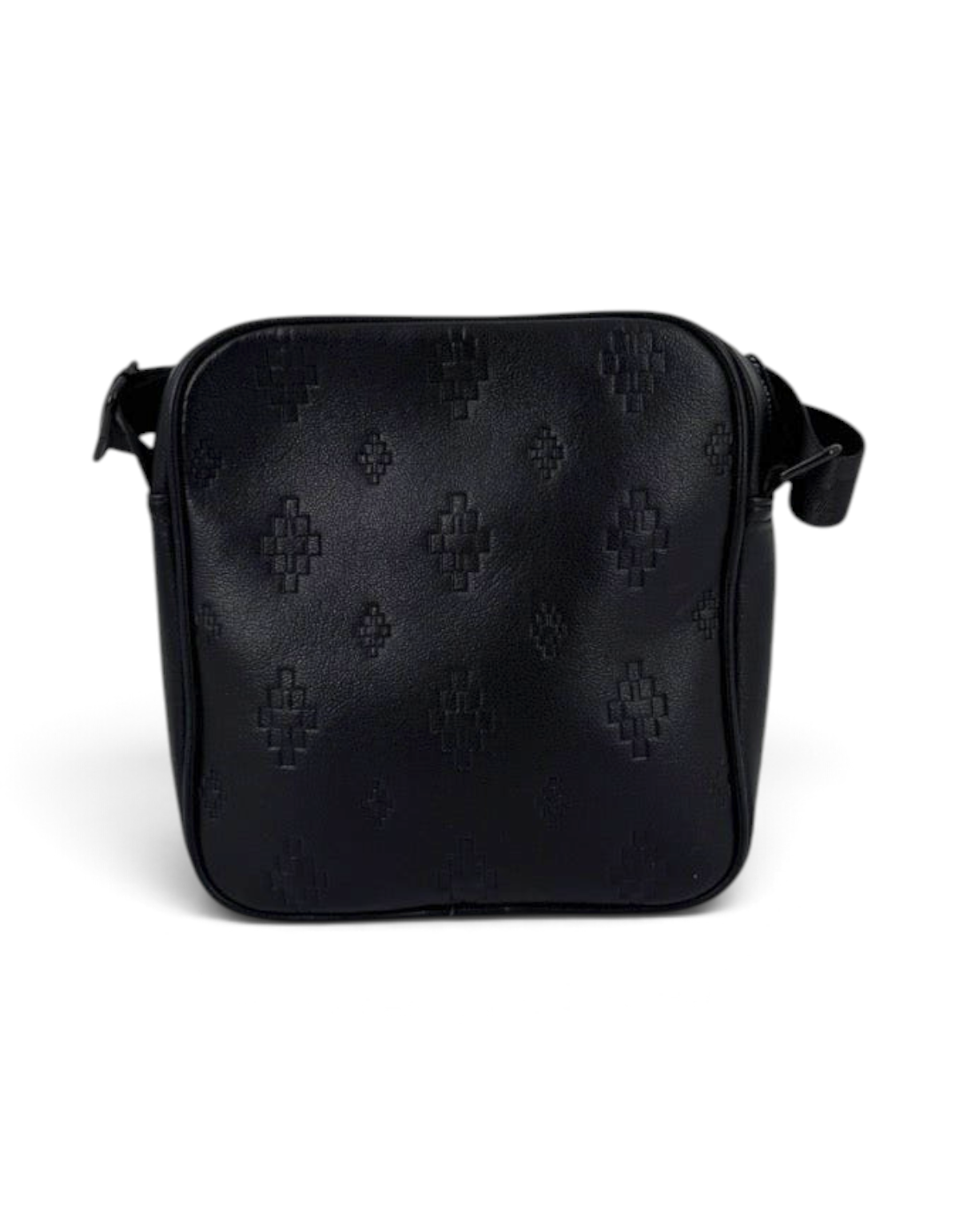 Borsa a tracolla DevidLabel Marcelo Burlon - County Of Milan nera con finitura textured e logo grafico impresso