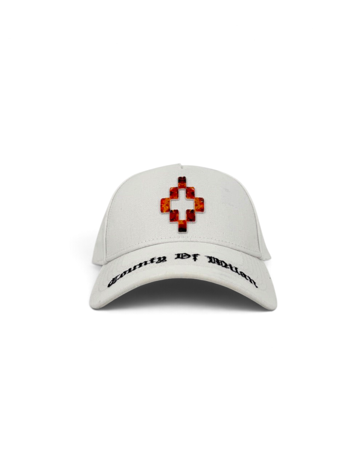 Cappellino baseball DevidLabel in cotone color latte con logo a croce colorato e ricamo County Of Milan sulla visiera