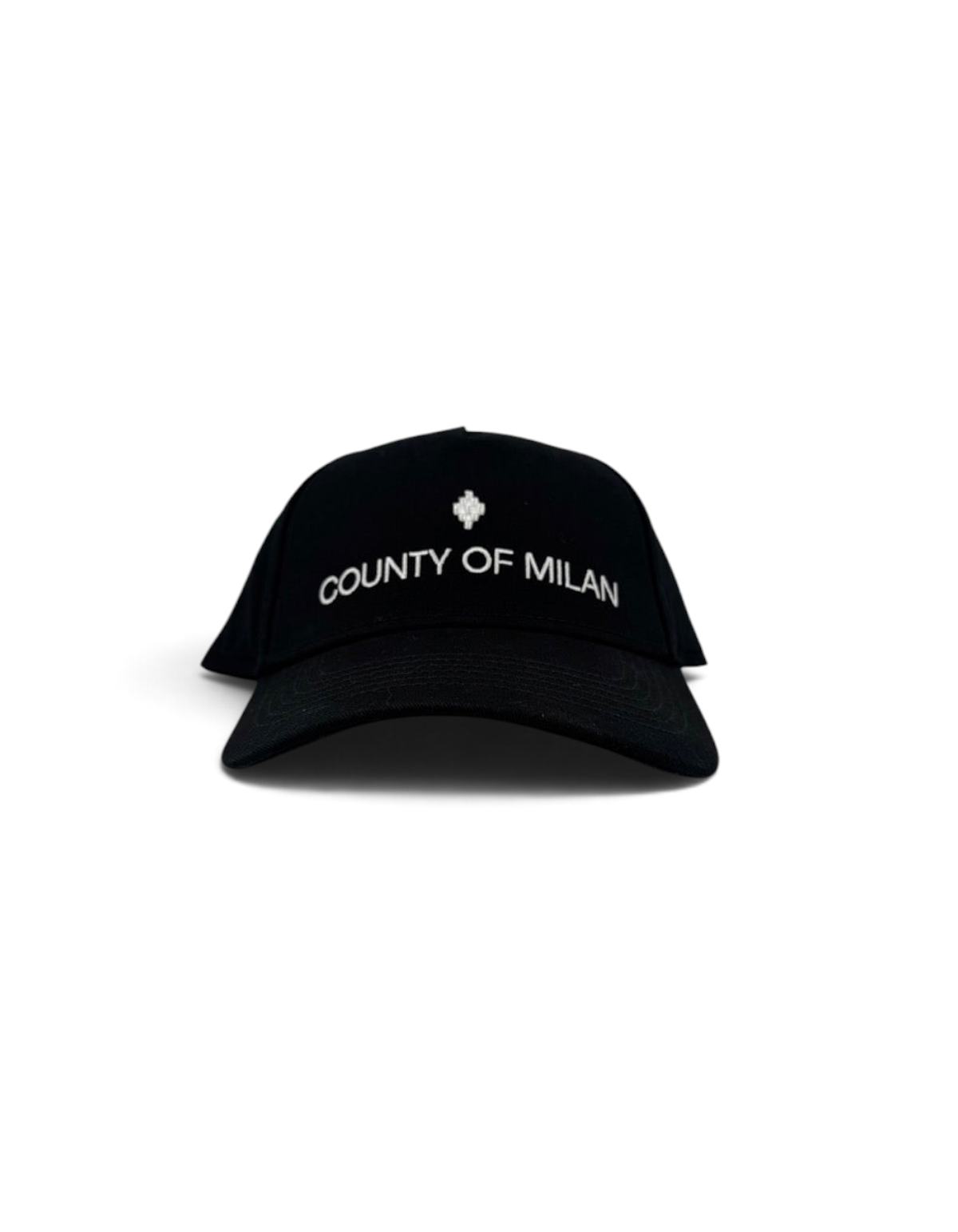 Cappellino baseball nero DevidLabel in cotone con logo ricamato County of Milan sul davanti