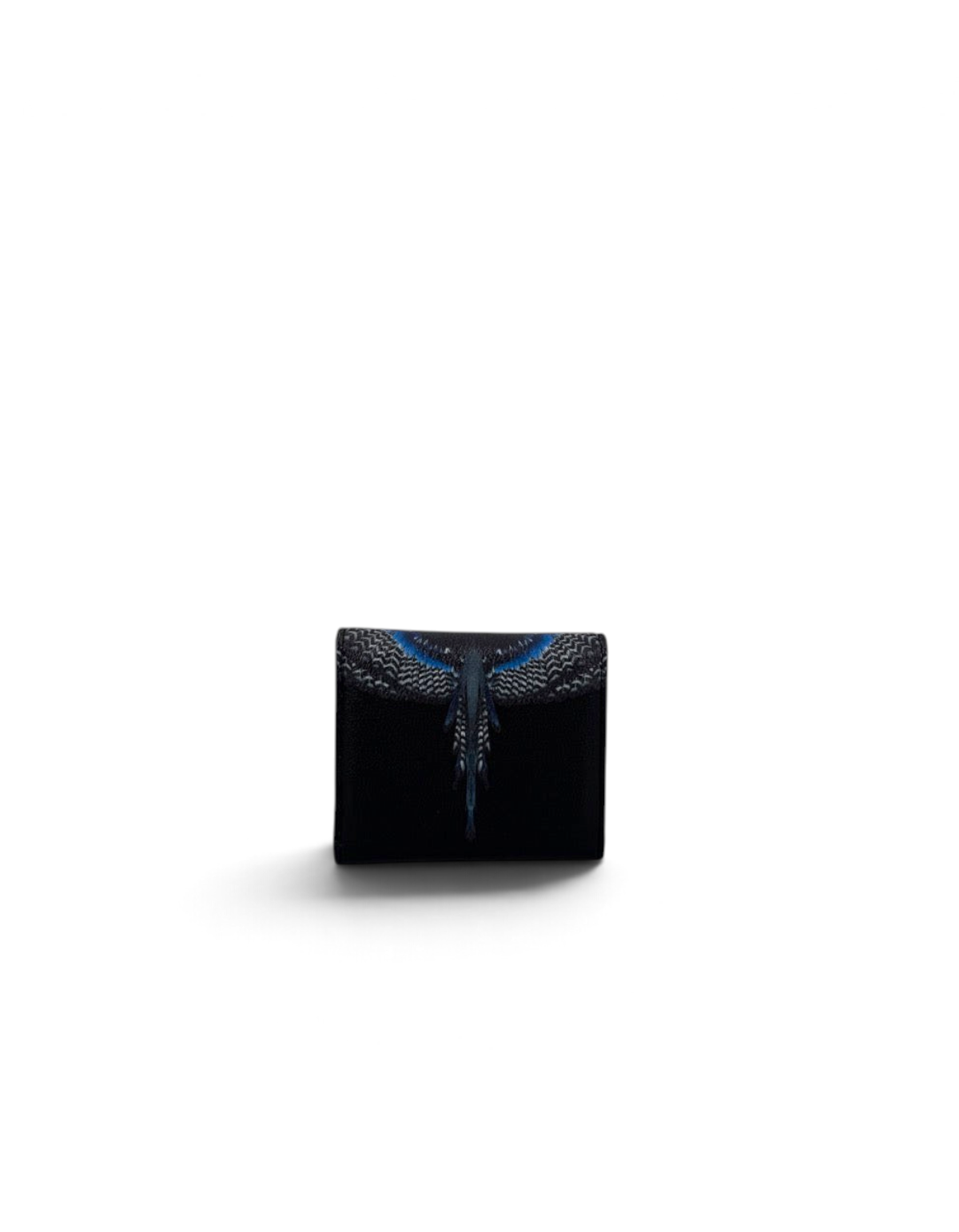 Mini portafoglio DevidLabel Marcelo Burlon - County Of Milan nero con grafica Royal Wings blu e texture