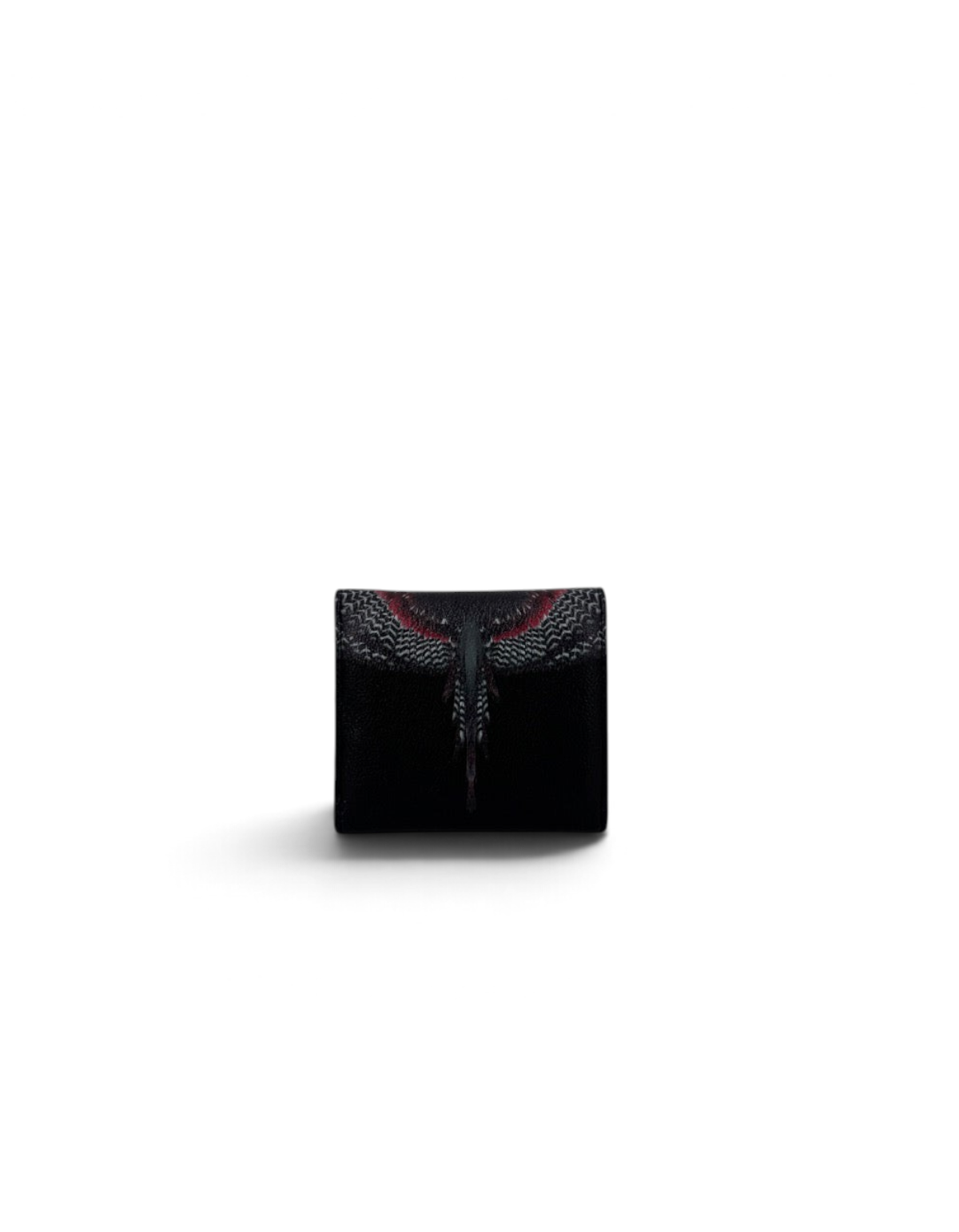 Mini portafoglio DevidLabel Marcelo Burlon - County Of Milan in pelle nera con stampa Red Wings a contrasto