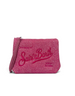 Pochette DevidLabel MC2 Saint Barth Aline Lurex rosa glitterata con logo ricamato e chiusura a zip