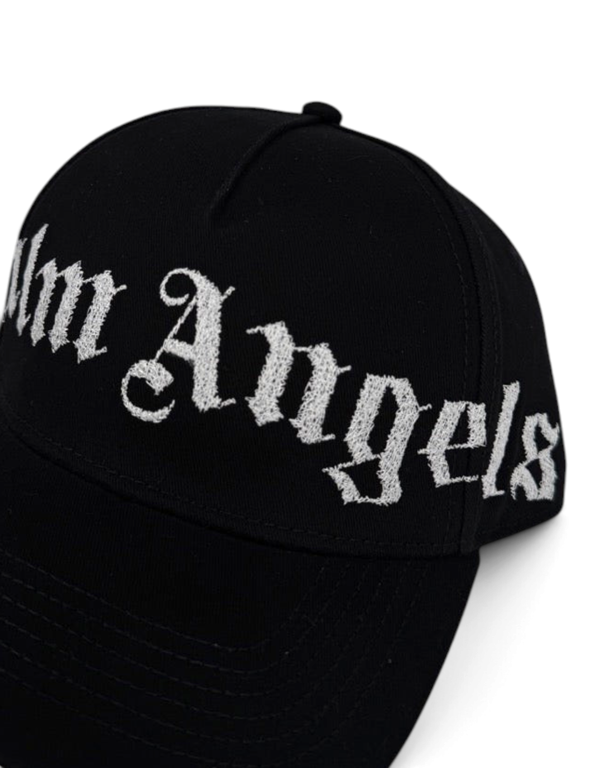 Cappellino baseball DevidLabel Palm Angels in cotone nero con logo bianco ricamato sul davanti