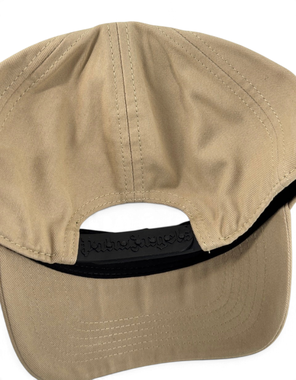 Cappellino DevidLabel Palm Angels in cotone kaki con cinturino posteriore nero regolabile