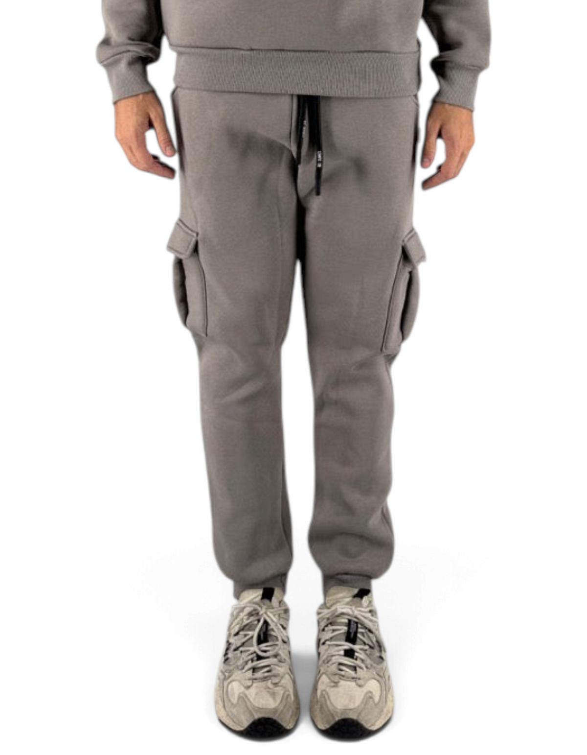 Pantaloni cargo in felpa Ko Samui colore cemento in misto cotone con tasche laterali e vestibilità regular fit