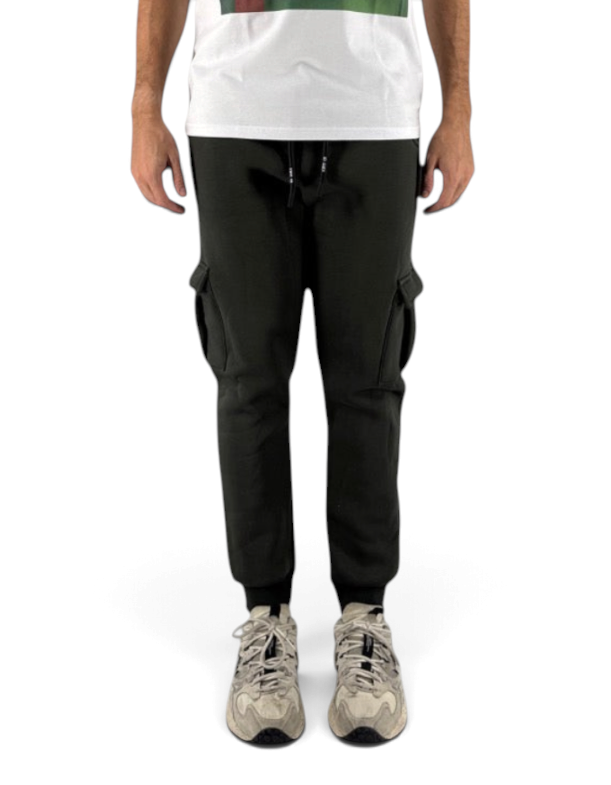 Pantaloni cargo Ko Samui in misto cotone colore military con vestibilità regular fit e tasche laterali