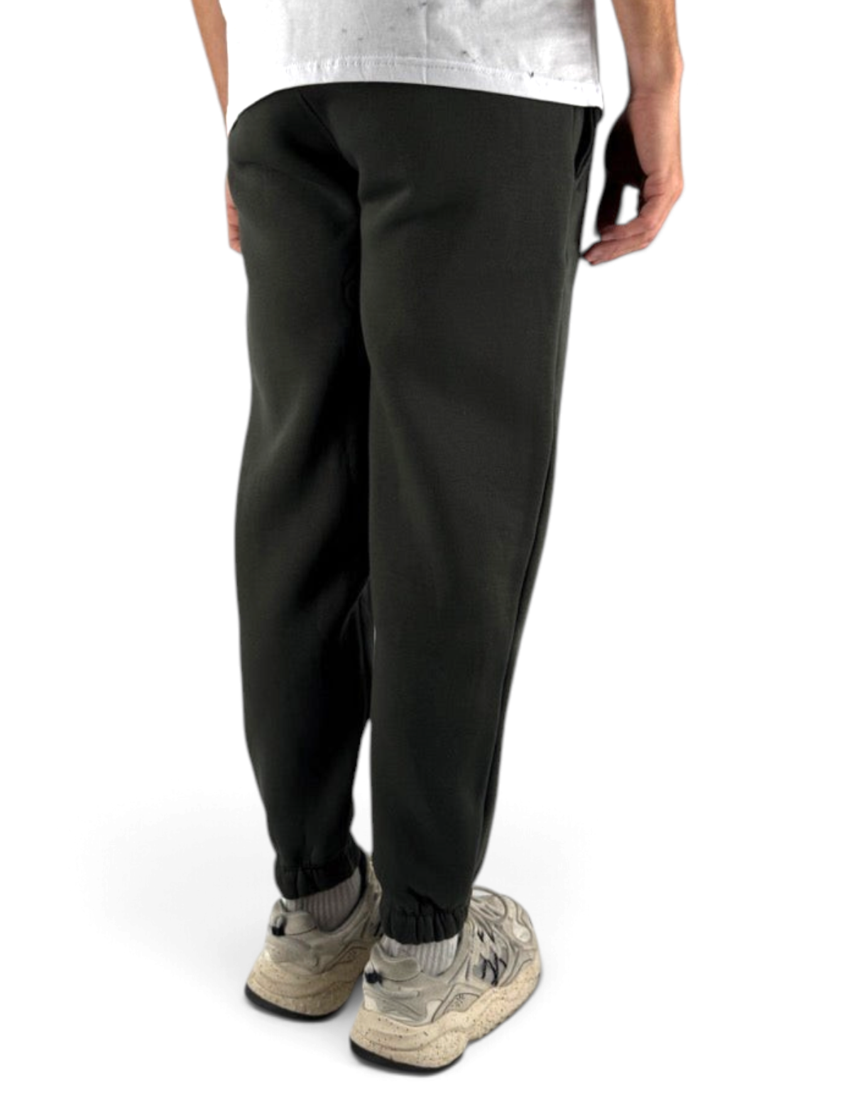 Pantaloni felpa Ko Samui Essential in misto cotone colore military, vestibilità regular, vista posteriore