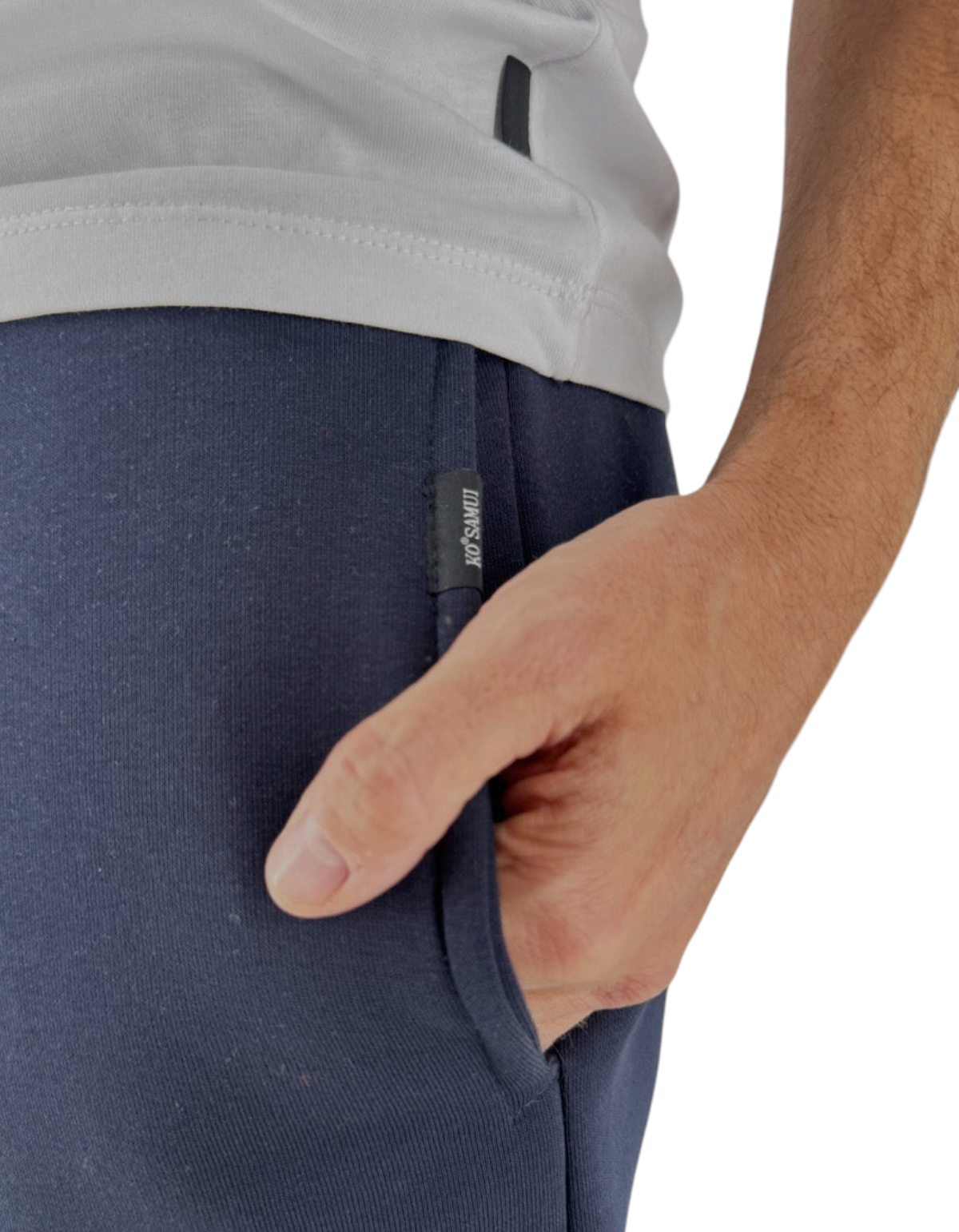 Pantaloni felpa Ko Samui in misto cotone blu navy con etichetta logo Ko Samui sulla tasca laterale