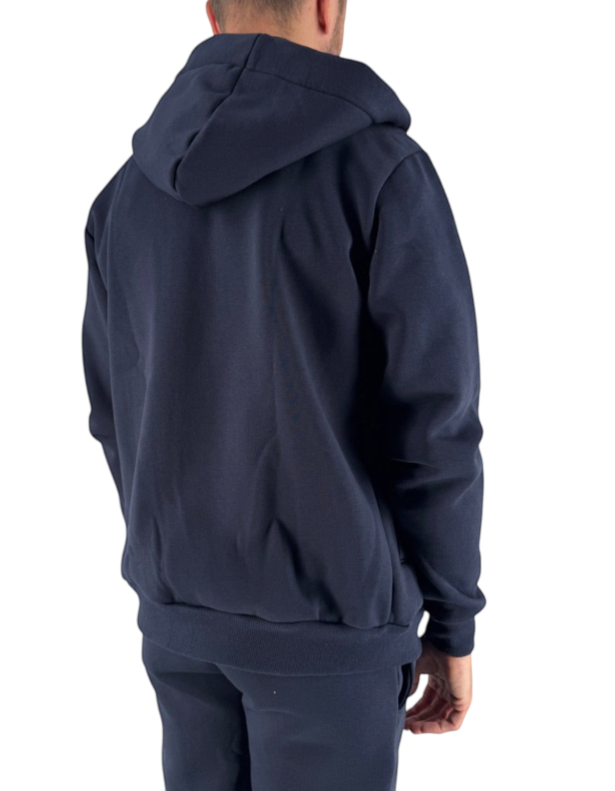 Felpa con cappuccio Ko Samui Repocket in misto cotone blu navy, vestibilità regular, vista posteriore