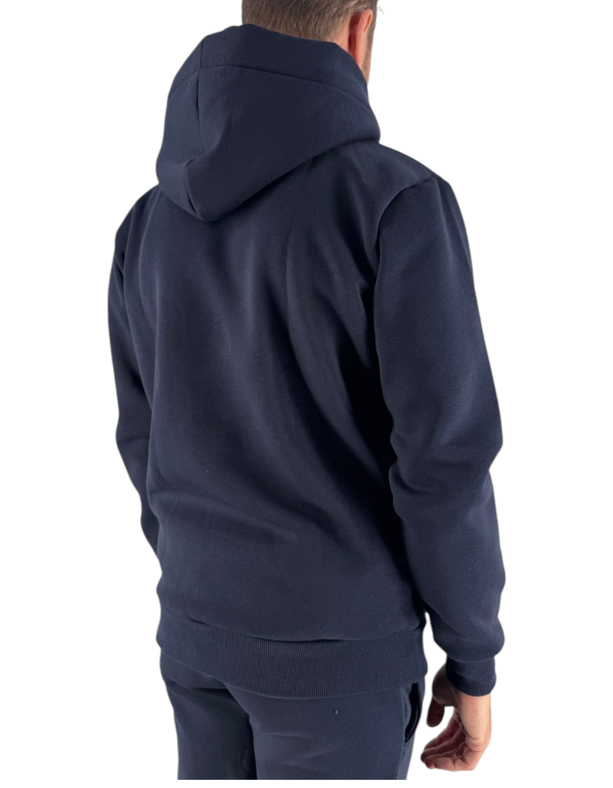 Felpa con cappuccio Ko Samui Repocket in misto cotone blu navy, vestibilità regular fit, vista posteriore