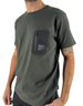 T-shirt uomo Ko Samui Repocket verde militare in cotone con tasca tecnica frontale e zip