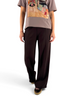 Pantaloni felpa loose fit marroni in misto viscosa di Ko Samui, vestibilità ampia e confortevole per look casual
