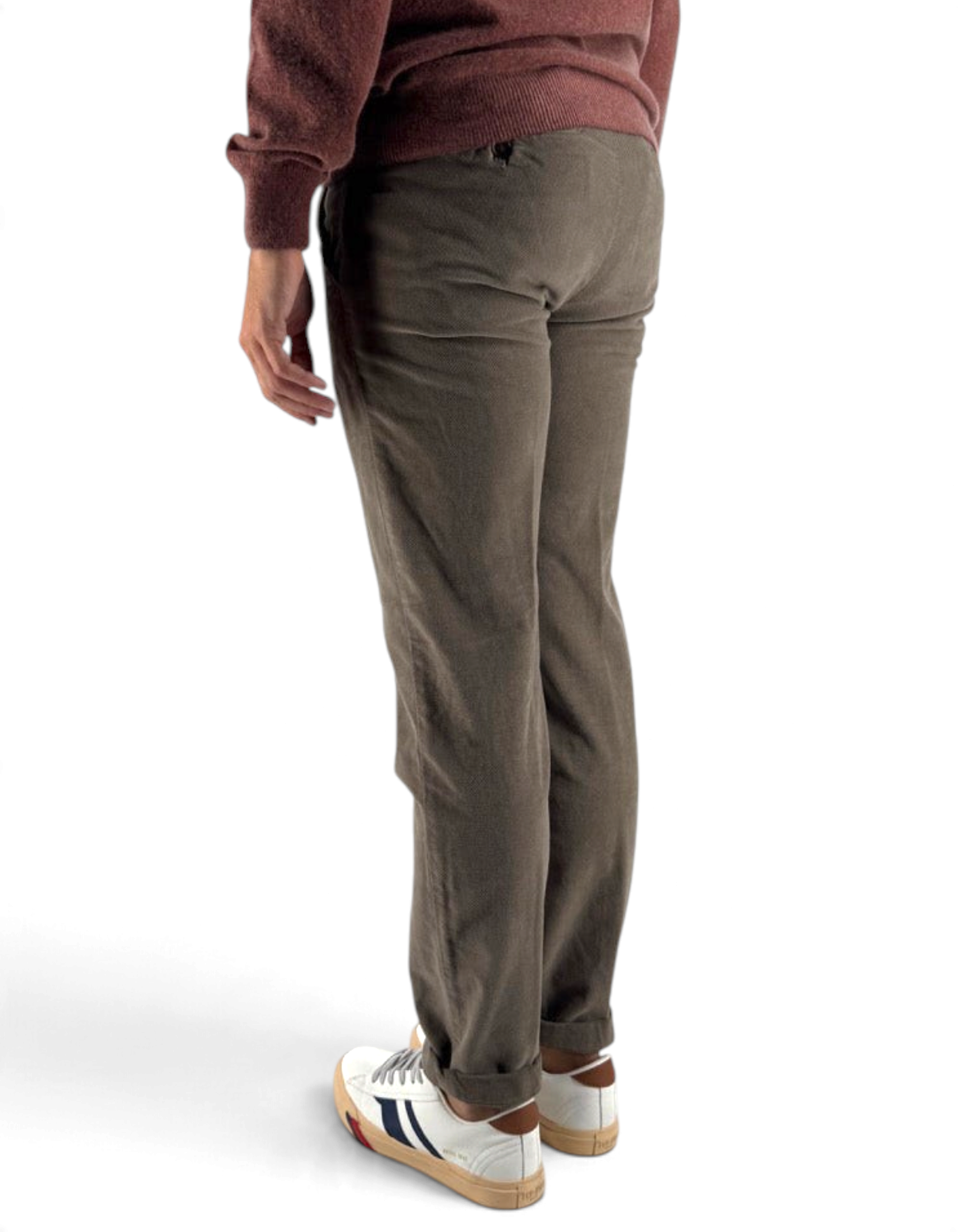 Chester di Devid Label in velluto diagonale fango, linea slim fit