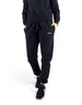 Pantalone donna DevidLabel Odalys W Lurex nero con dettagli glitterati e logo ricamato, vestibilità comoda