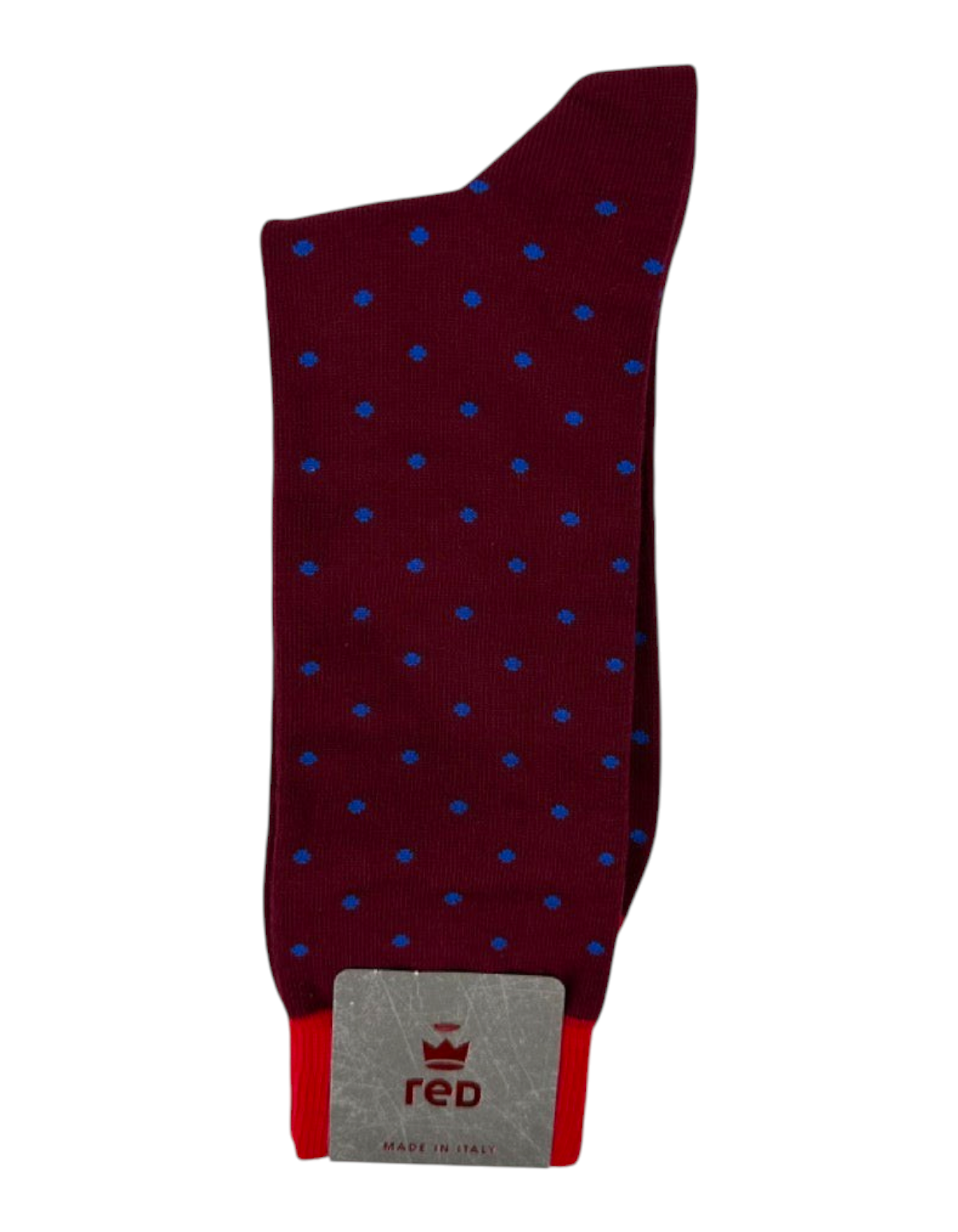 Calze uomo Red Sox Appeal in cotone bordeaux con pois blu e bordo rosso a contrasto