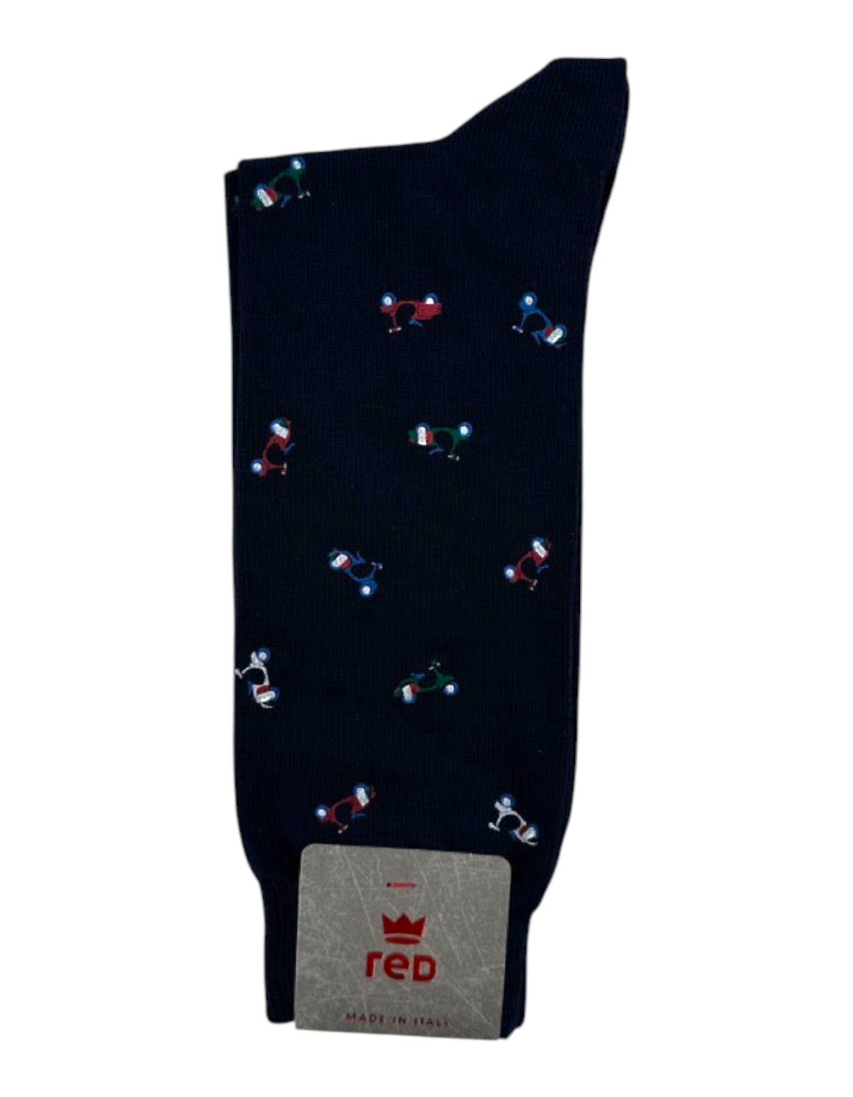 Calze uomo Red Sox Appeal Fantasia Icon blu in cotone con stampa di piccoli scooter colorati