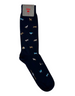 Calze da uomo Red Sox Appeal blu in cotone con fantasia di lupi invernali e dettagli ricamati
