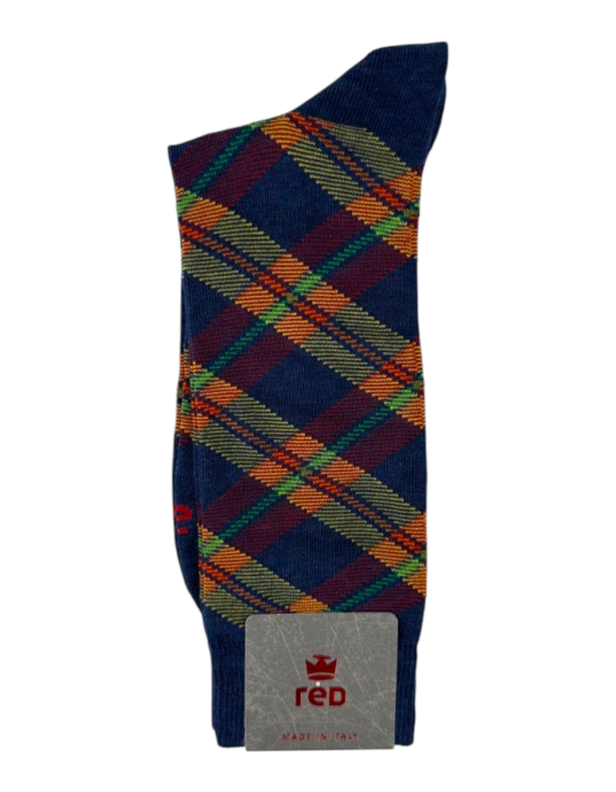 Calze uomo Red Sox Appeal modello Tartan colore jeans in misto cotone con motivo a quadri multicolore