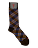 Calze da uomo Red Sox Appeal in cotone marrone con motivo tartan blu e giallo