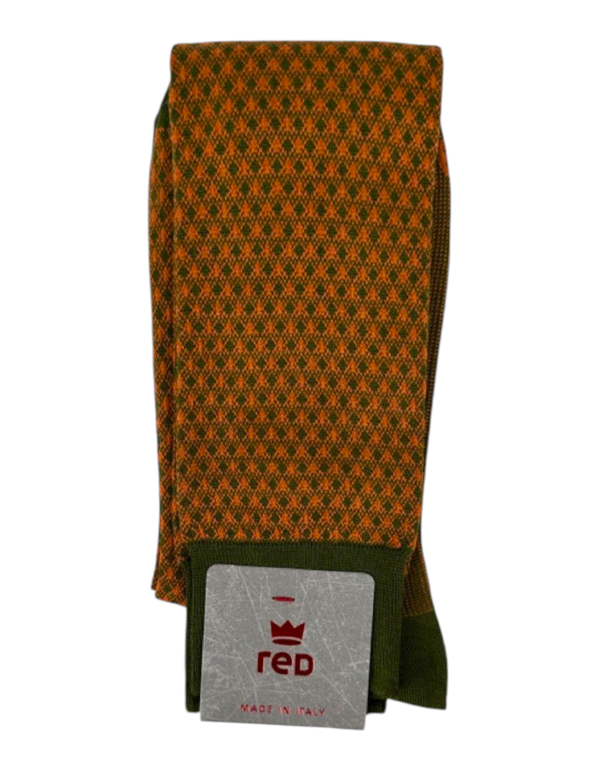 Calze lunghe uomo Red Sox Appeal in cotone verde militare con motivo jacquard vichy e dettaglio logo