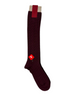Calze lunghe Red Sox Appeal modello Links Freccia in lana bordeaux con lavorazione a treccia e bordo a contrasto
