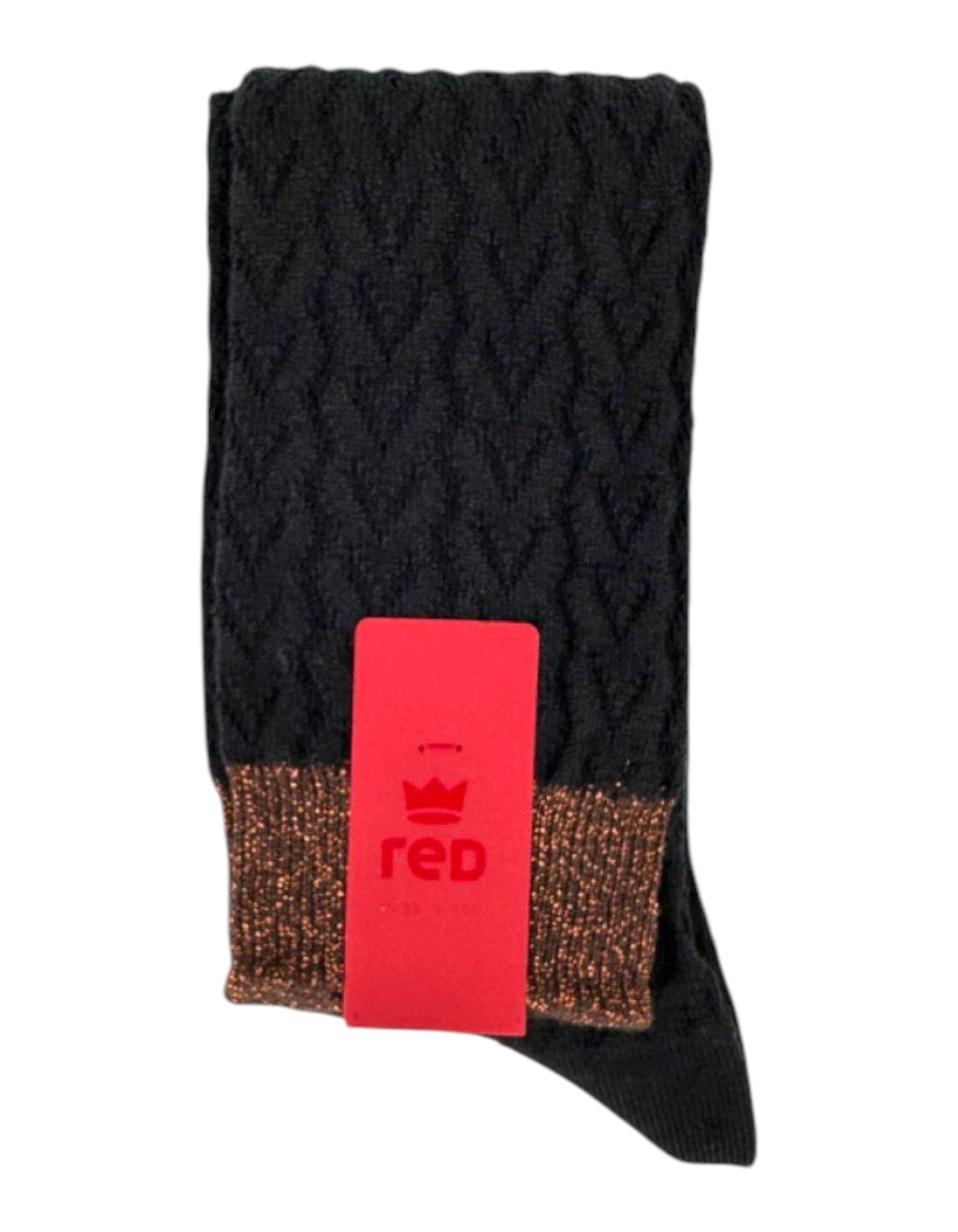 Calze lunghe donna Red Sox Appeal Links Freccia nere in misto lana con dettaglio glitterato sul bordo