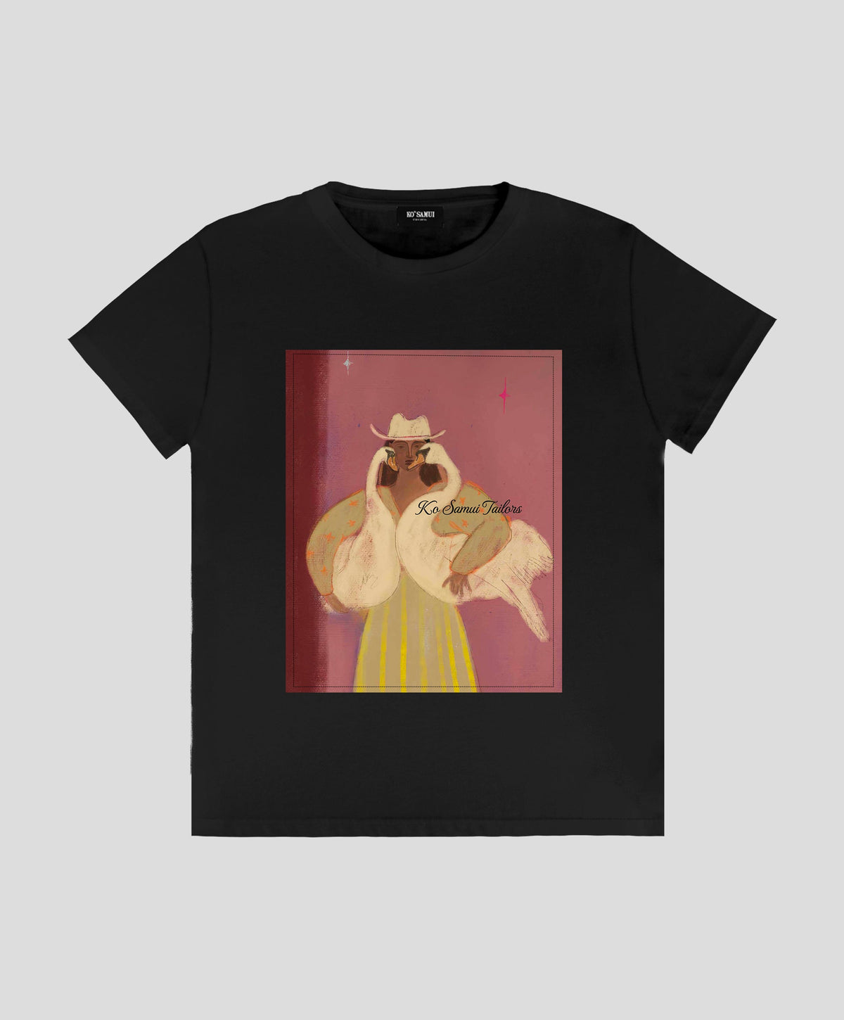 Ko Samui Goose Velvet T-Shirt nera - fronte